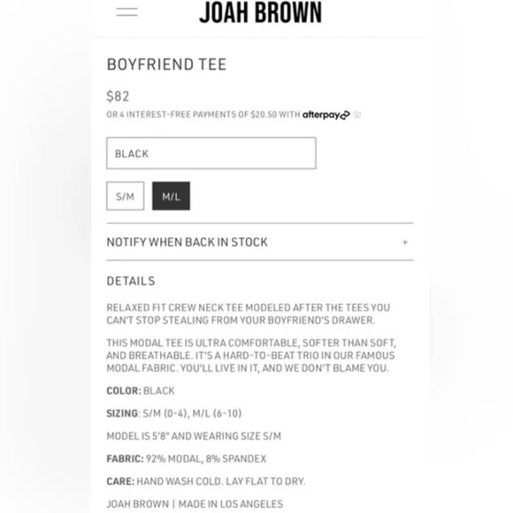 Joah Brown Boyfriend Tee - Picture 3 of 7